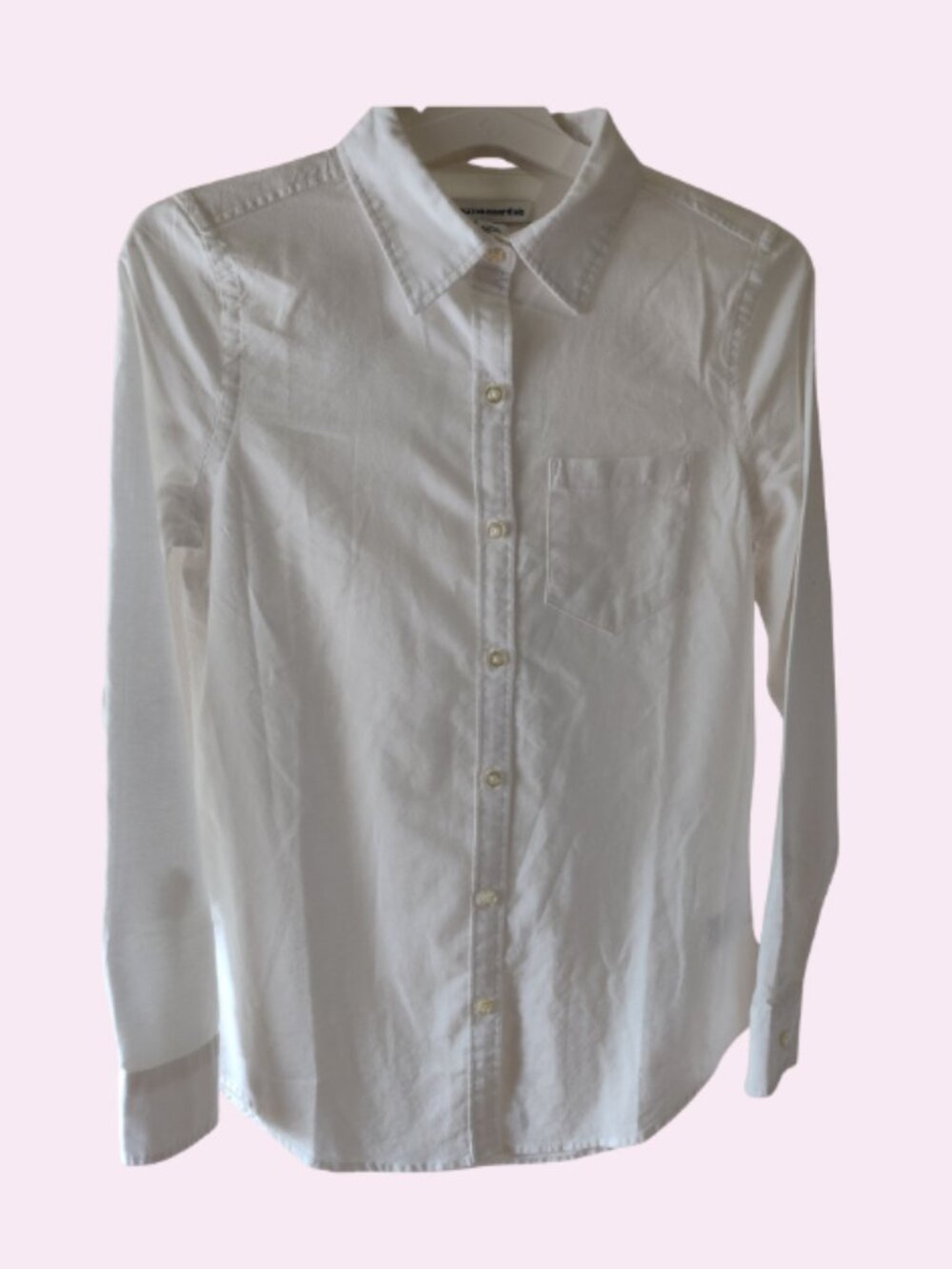 Amazon Essentials Women's Long Sleeve Button Down Poplin Shirt, Whit, XS